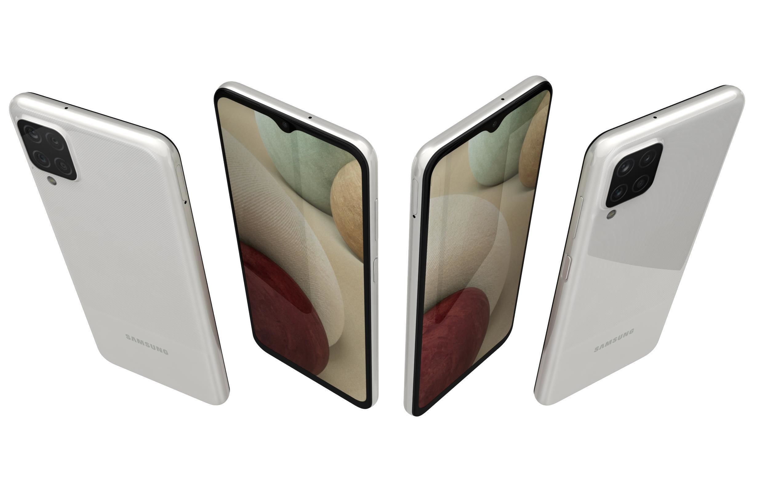 Samsung Galaxy A12 White 3D model_4