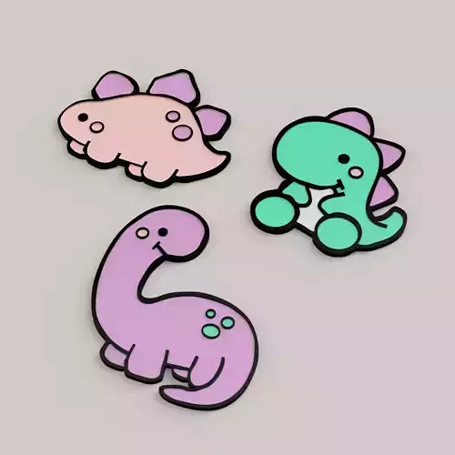 Cute Dinosaur Coaster - Magnet - Wall Decoration