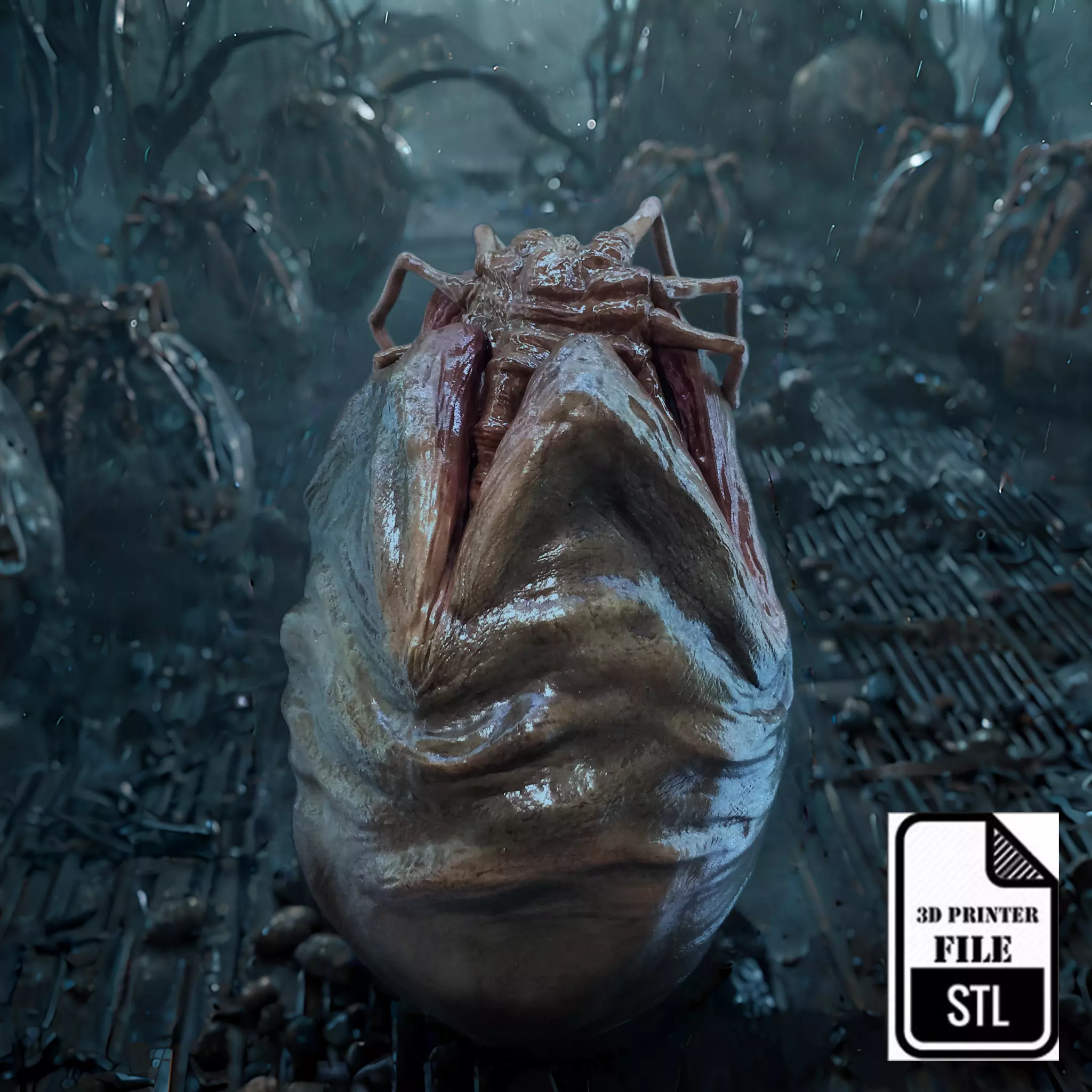 alien facehugger egg - alien-  stl print file 3D print model_0