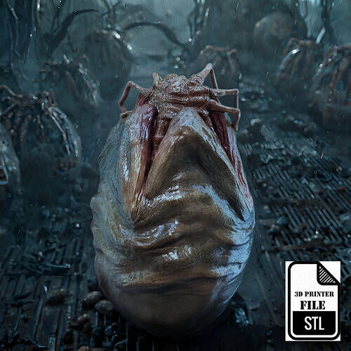 alien facehugger egg - alien-  stl print file 3D print model