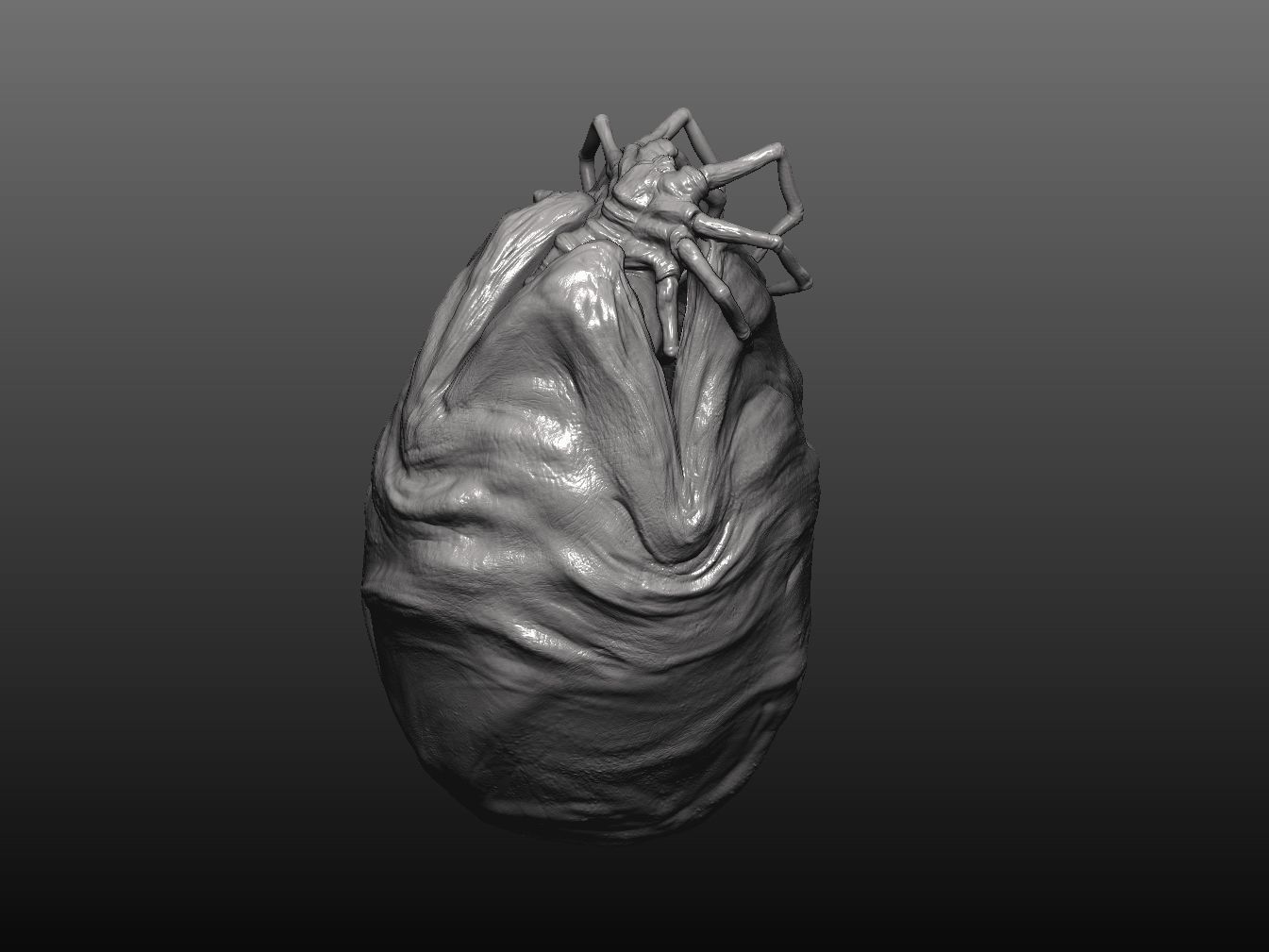alien facehugger egg - alien-  stl print file 3D print model_5