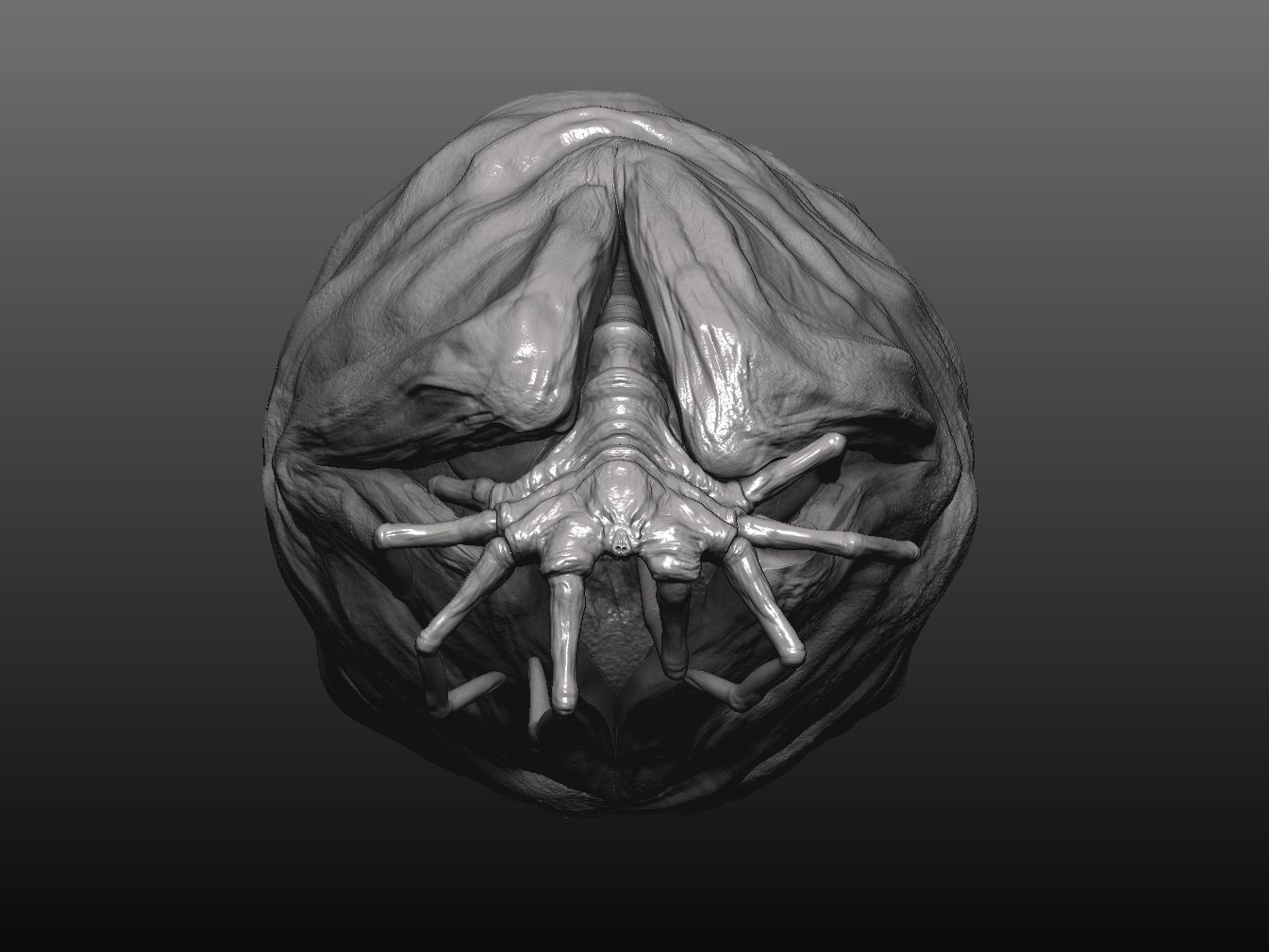 alien facehugger egg - alien-  stl print file 3D print model_9