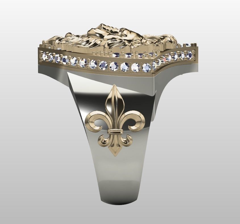Ring lion jewelry Modeljavaher  3D print model_3