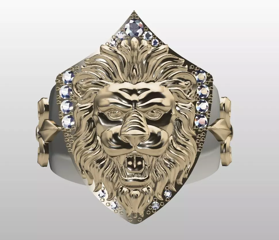 Ring lion jewelry Modeljavaher  3D print model_0