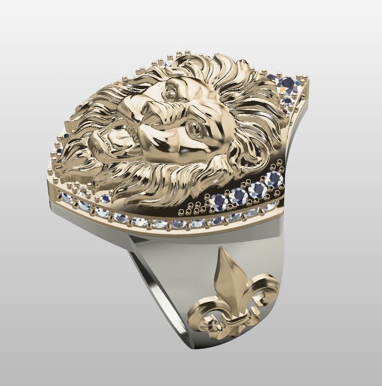 Ring lion jewelry Modeljavaher  3D print model_1