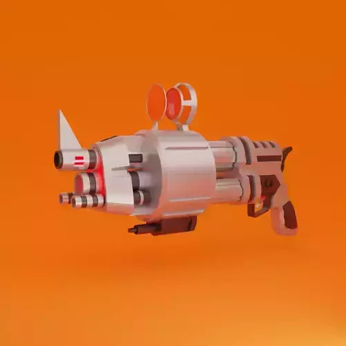 Sci-Fi Revolver Game Ready Model