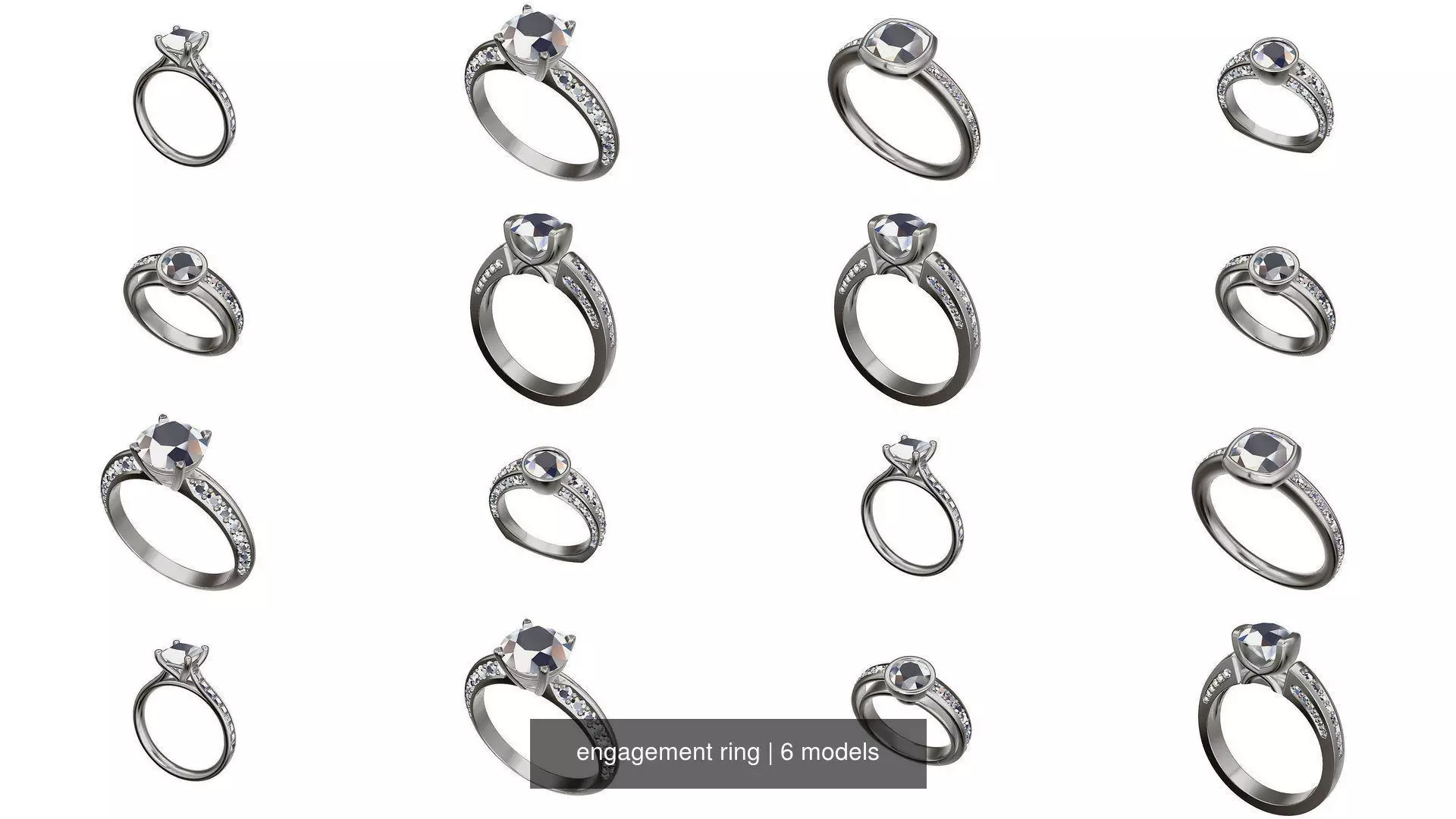 engagement ring 3D Model Collection_0