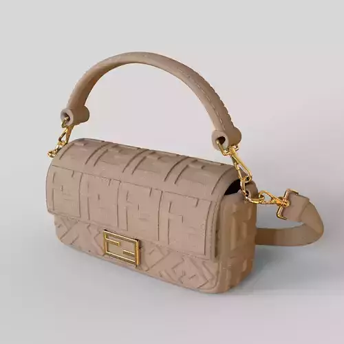 Handbag 3D model fendi leather shoulder bag
