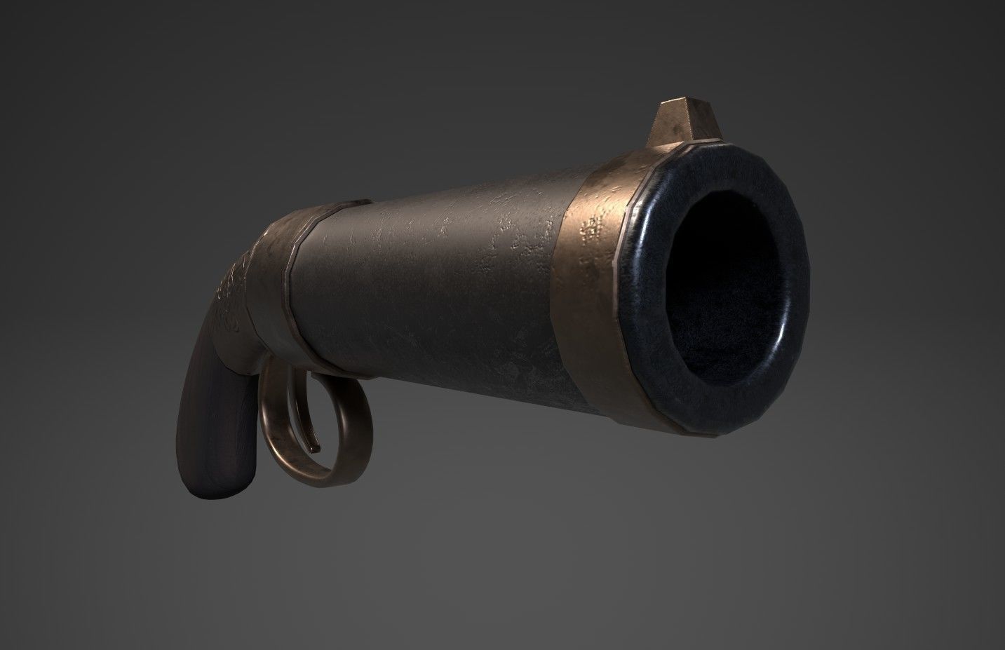 Game-ready stylized handgun Low-poly 3D model_2