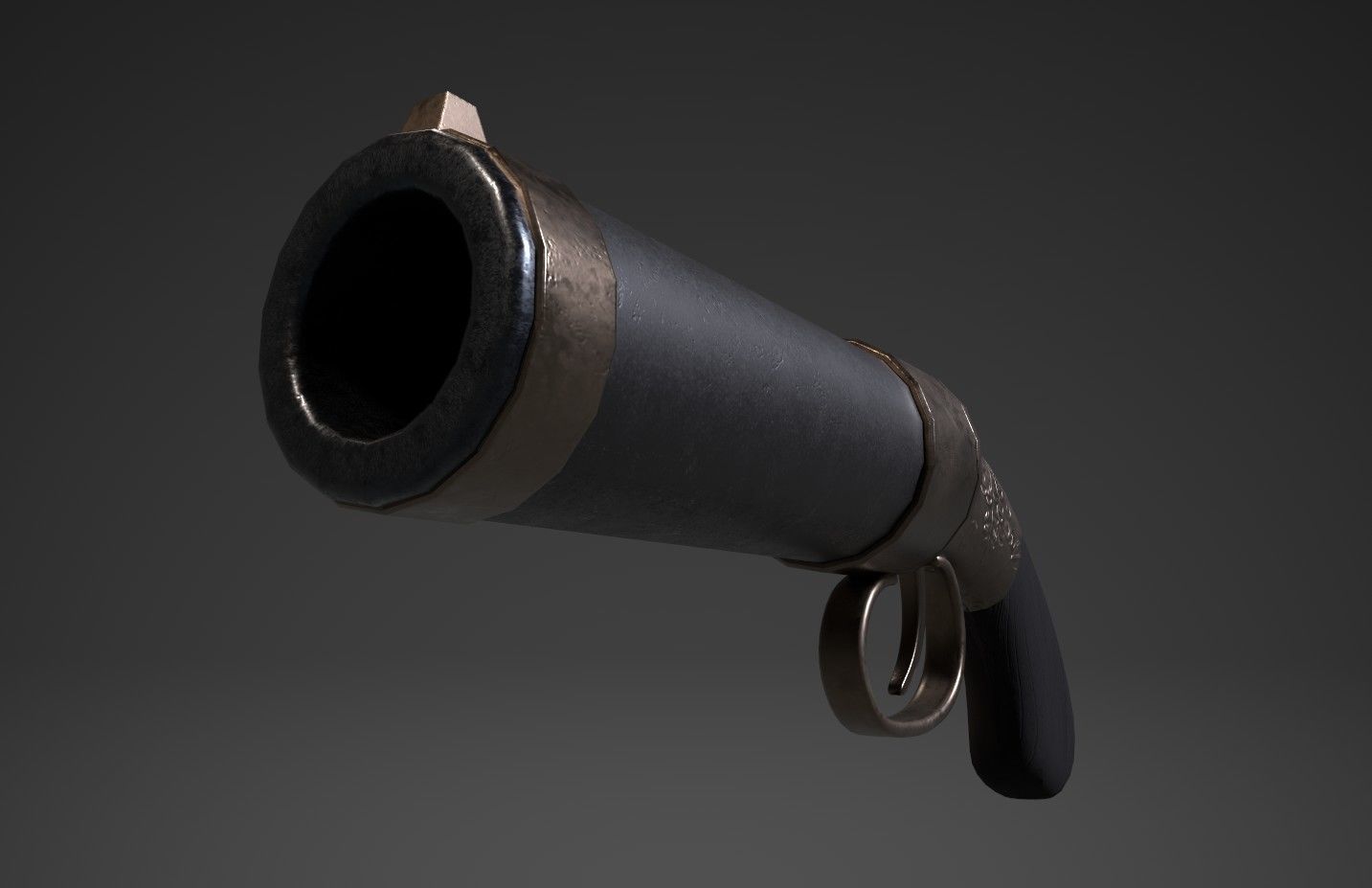 Game-ready stylized handgun Low-poly 3D model_3