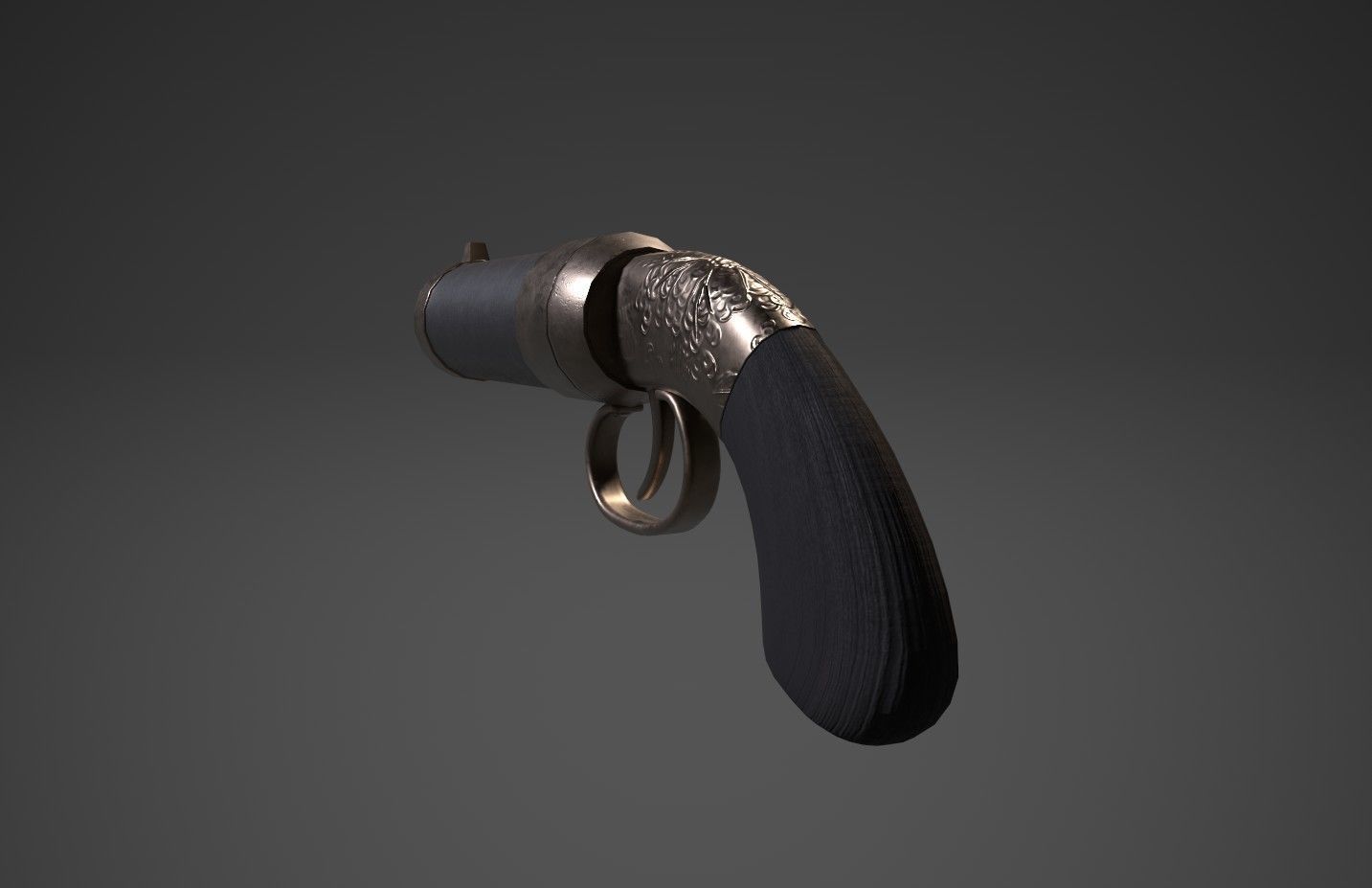 Game-ready stylized handgun Low-poly 3D model_4