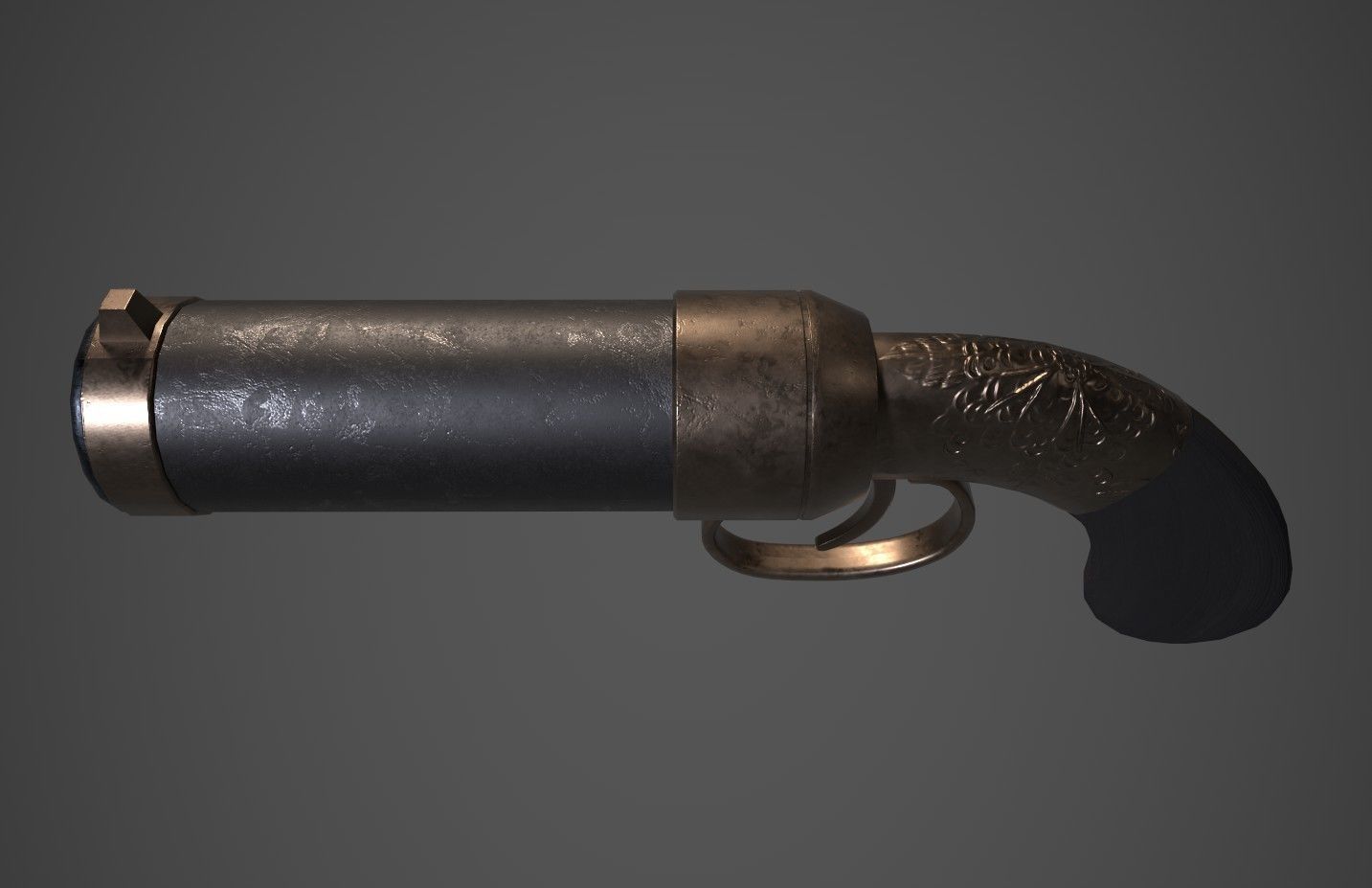 Game-ready stylized handgun Low-poly 3D model_5