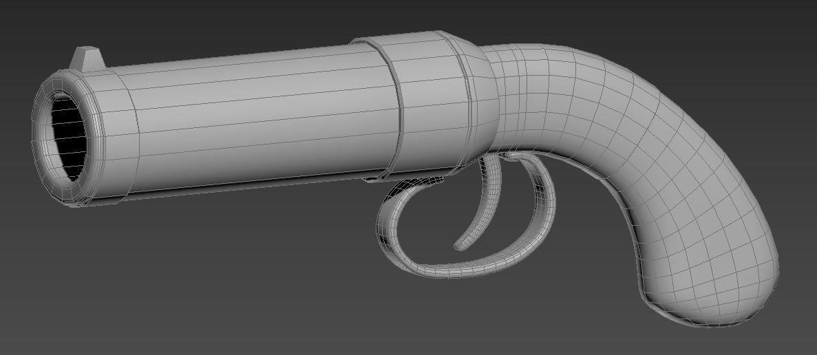 Game-ready stylized handgun Low-poly 3D model_9