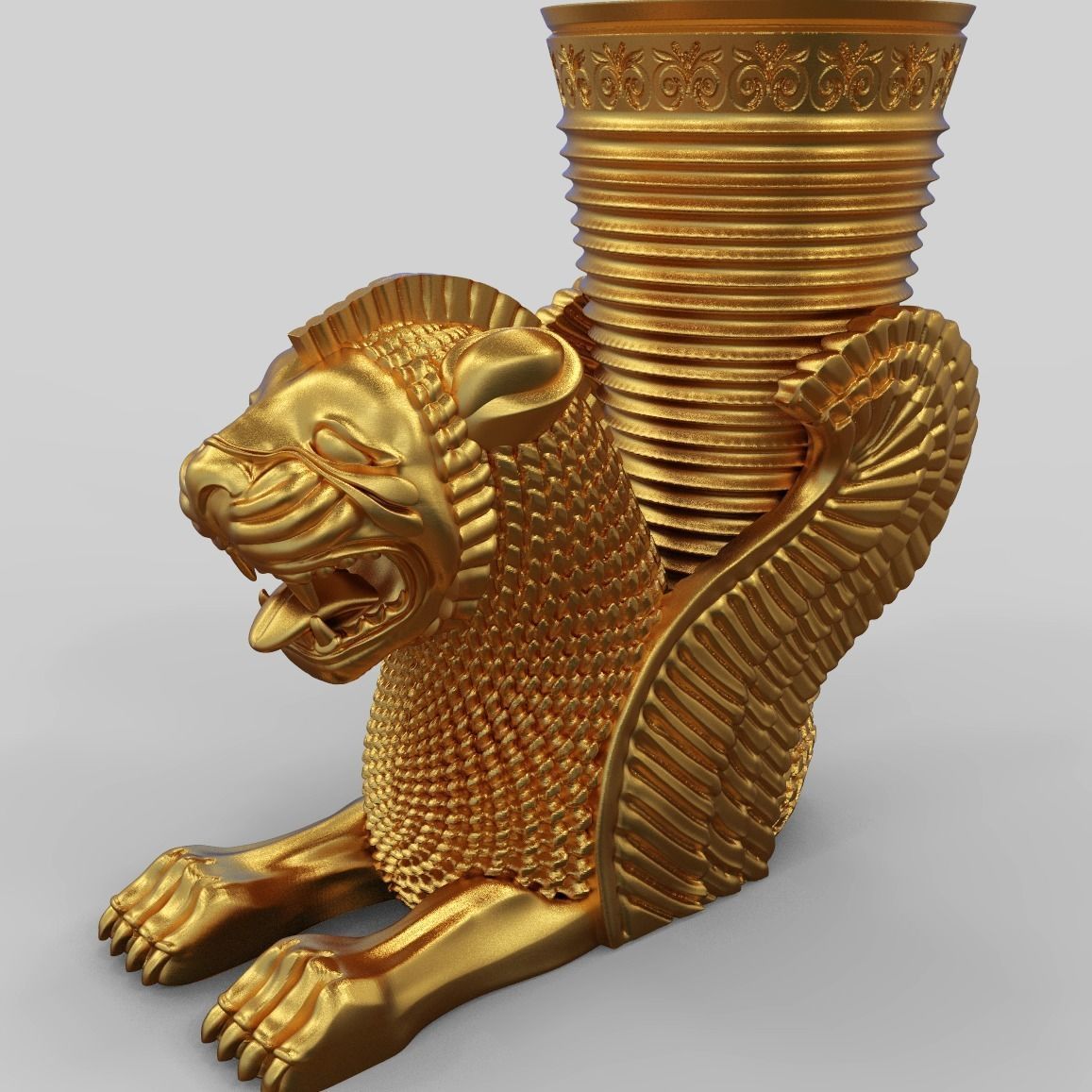 Achaemenid Persian Lion Rhyton 3D print model_3