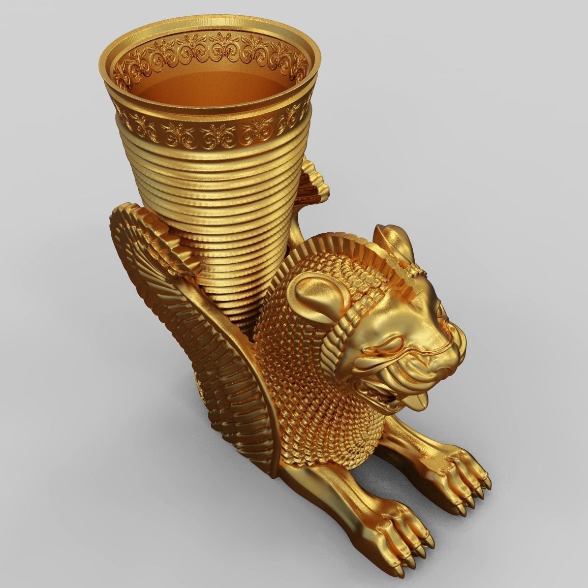 Achaemenid Persian Lion Rhyton 3D print model_5