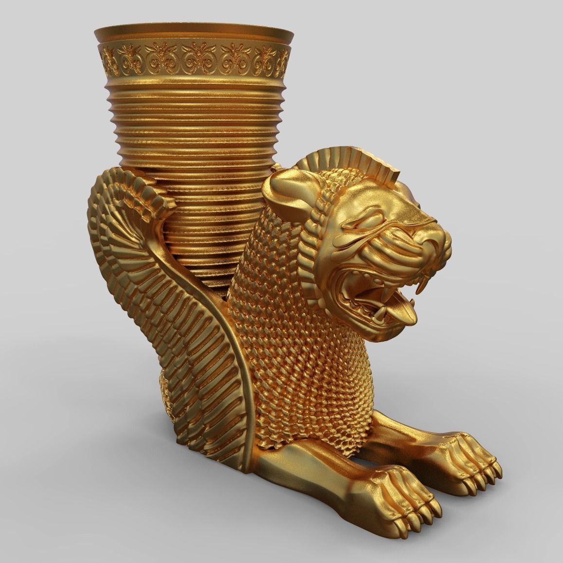 Achaemenid Persian Lion Rhyton 3D print model_12