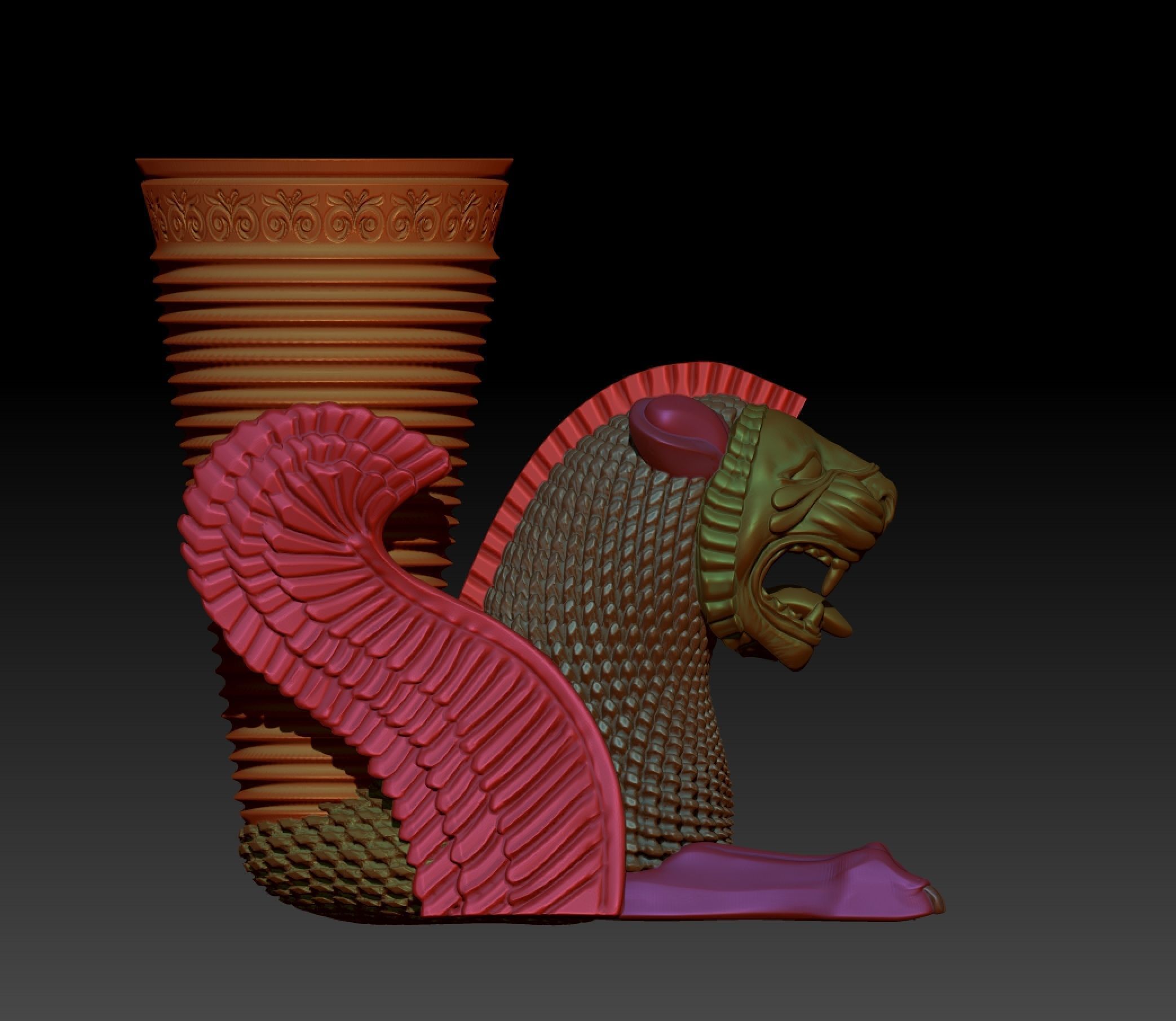 Achaemenid Persian Lion Rhyton 3D print model_16