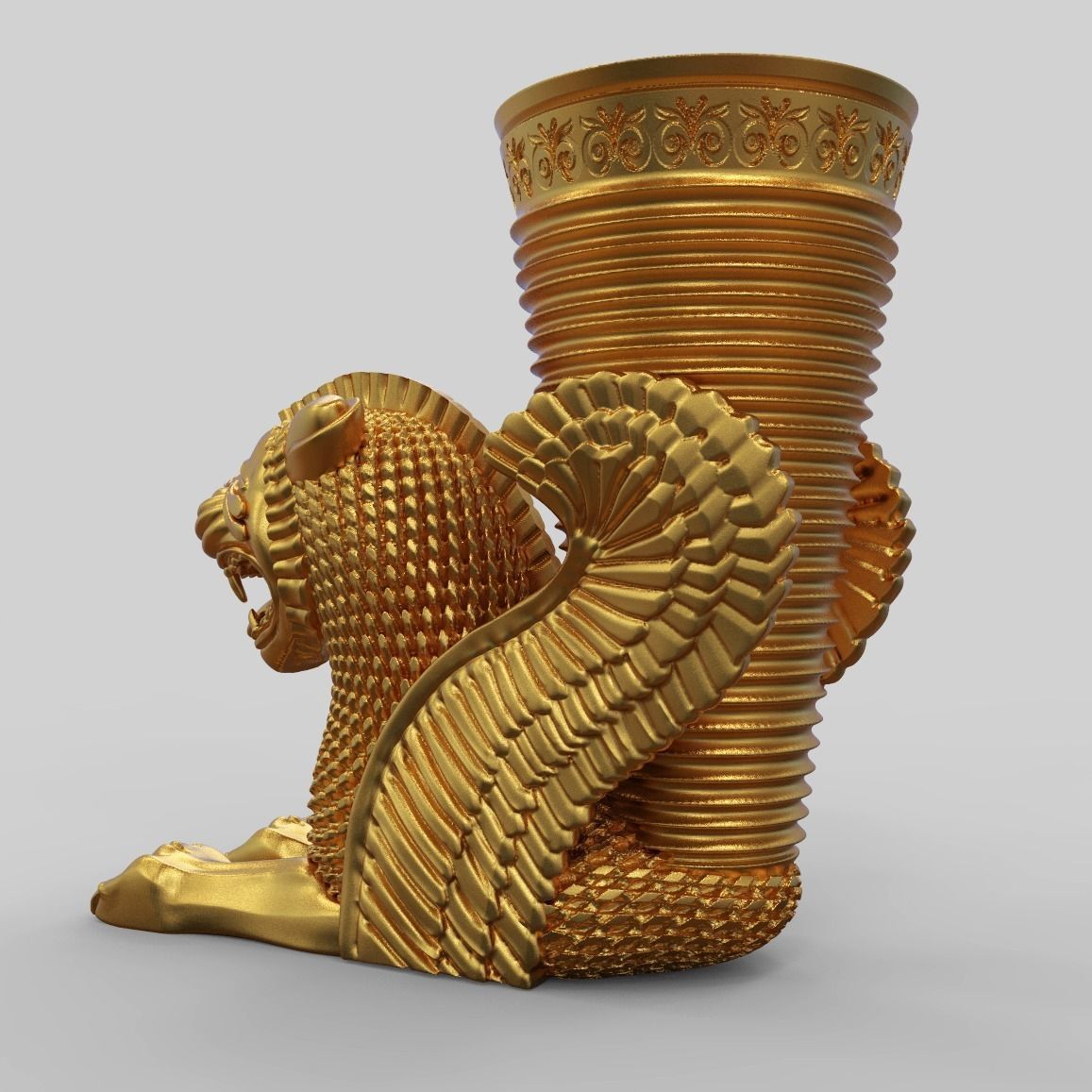 Achaemenid Persian Lion Rhyton 3D print model_4