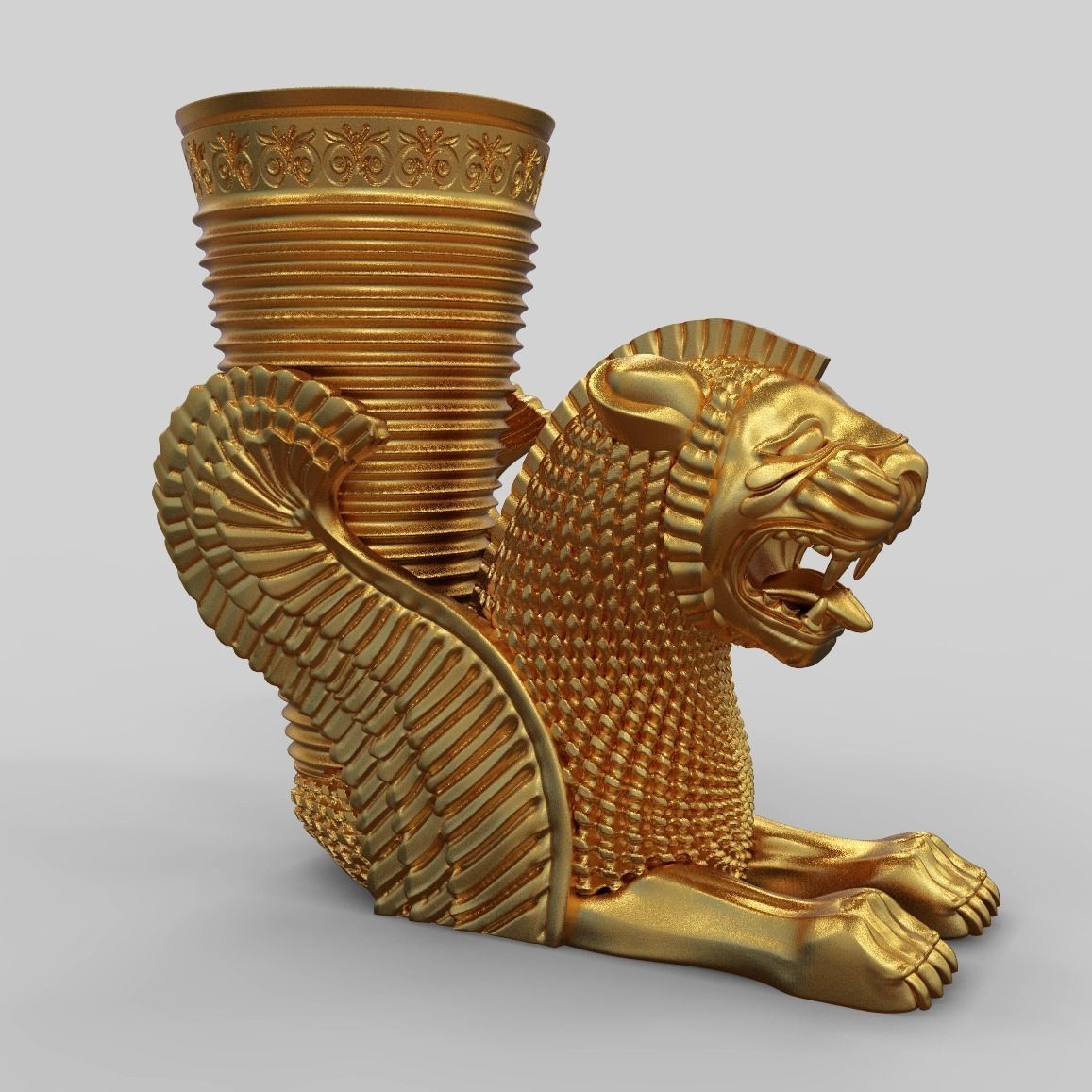 Achaemenid Persian Lion Rhyton 3D print model_11