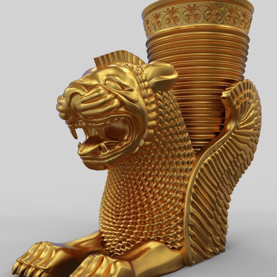 Achaemenid Persian Lion Rhyton 3D print model_10