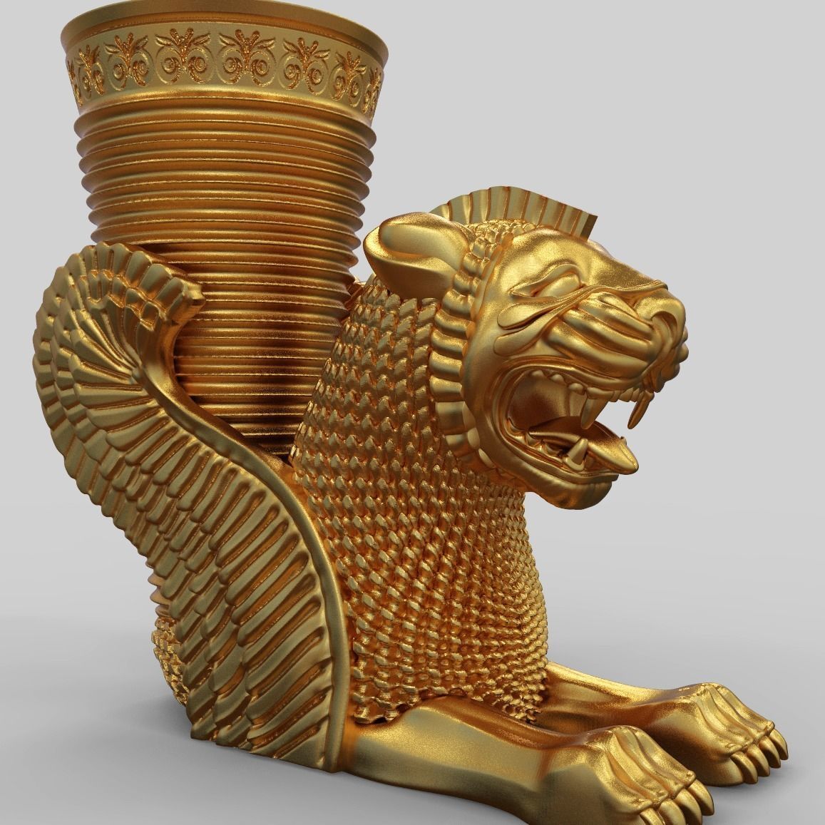 Achaemenid Persian Lion Rhyton 3D print model_1