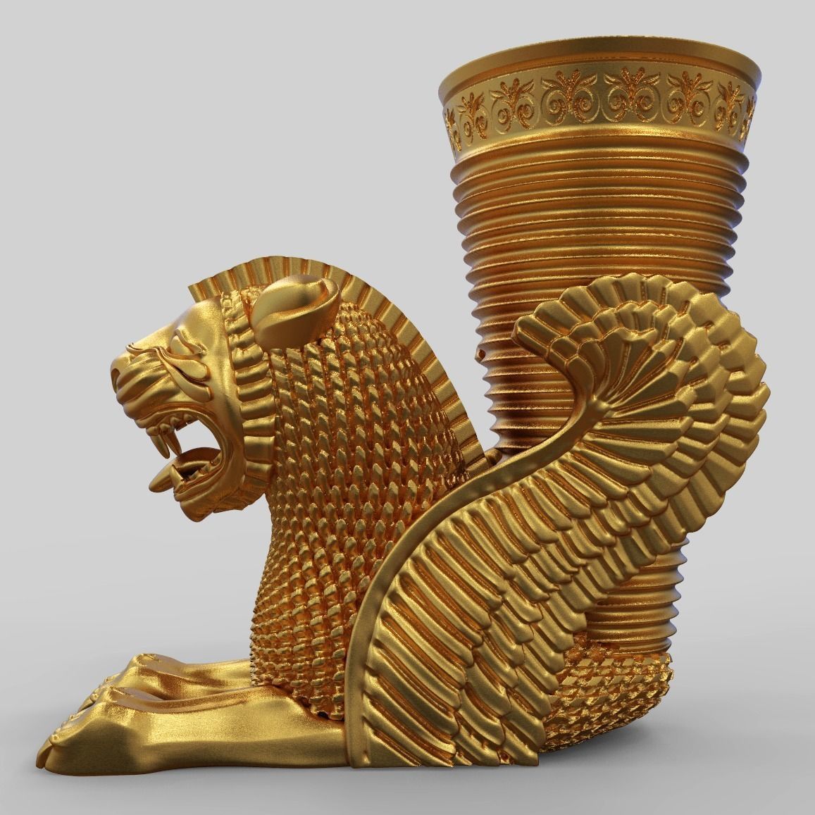 Achaemenid Persian Lion Rhyton 3D print model_7