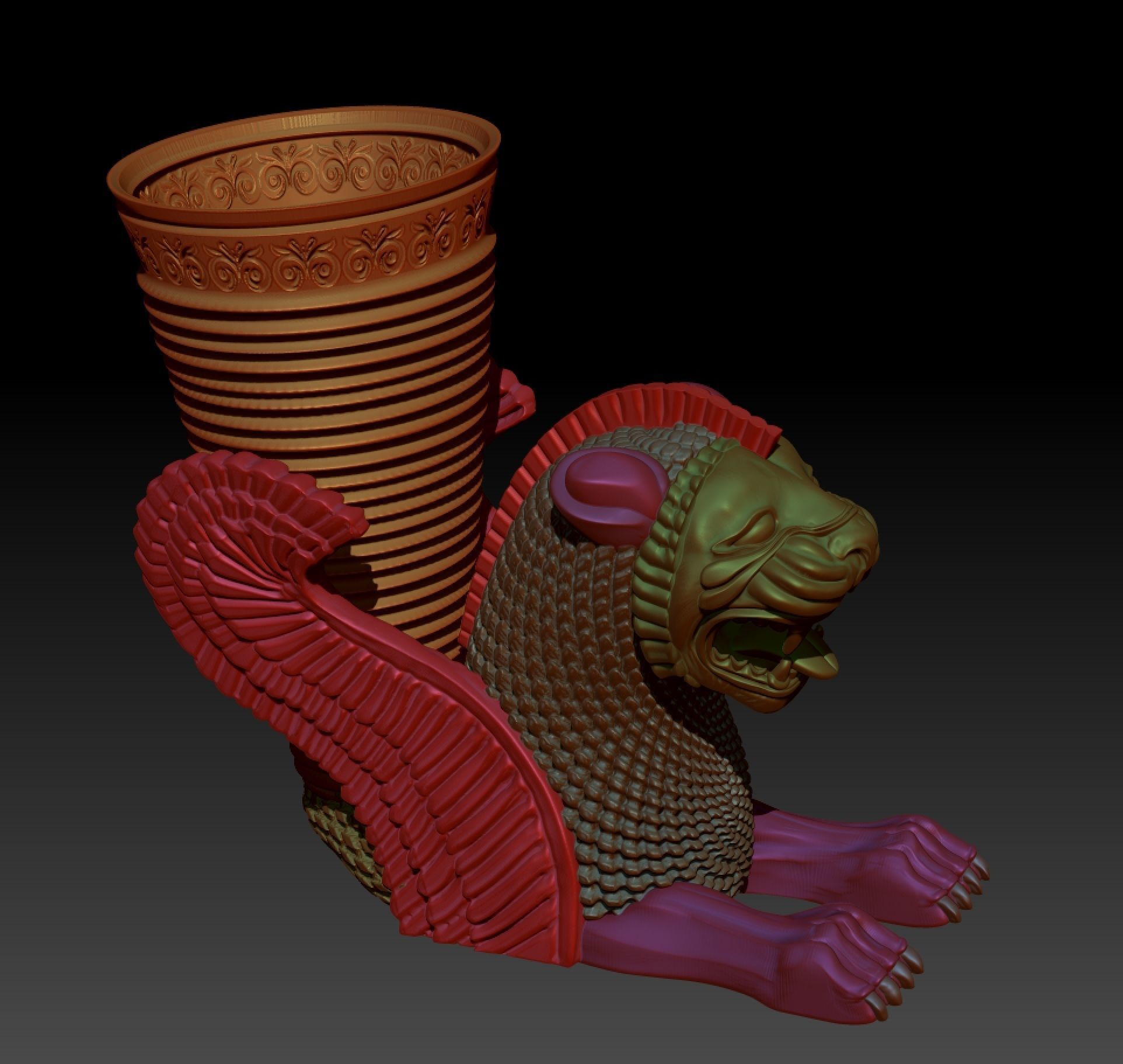 Achaemenid Persian Lion Rhyton 3D print model_15