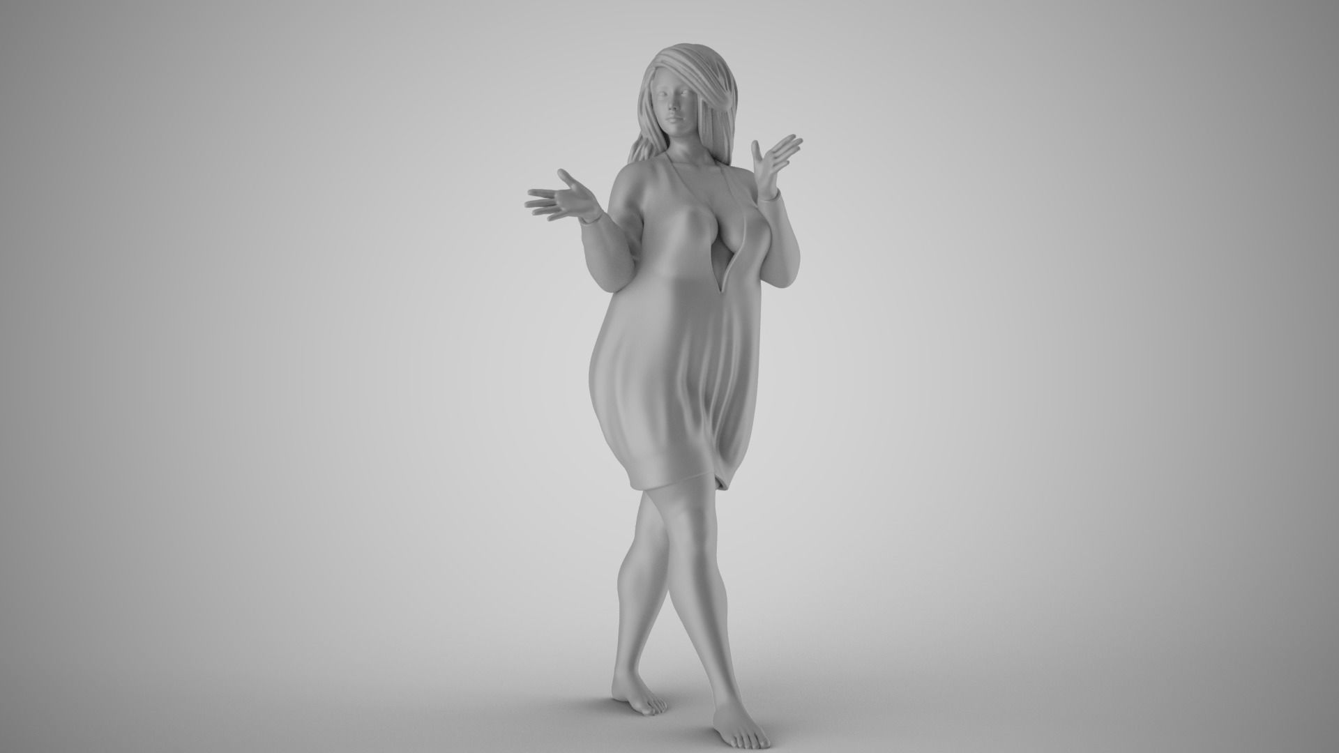 Plain Girl 3 3D print model_2