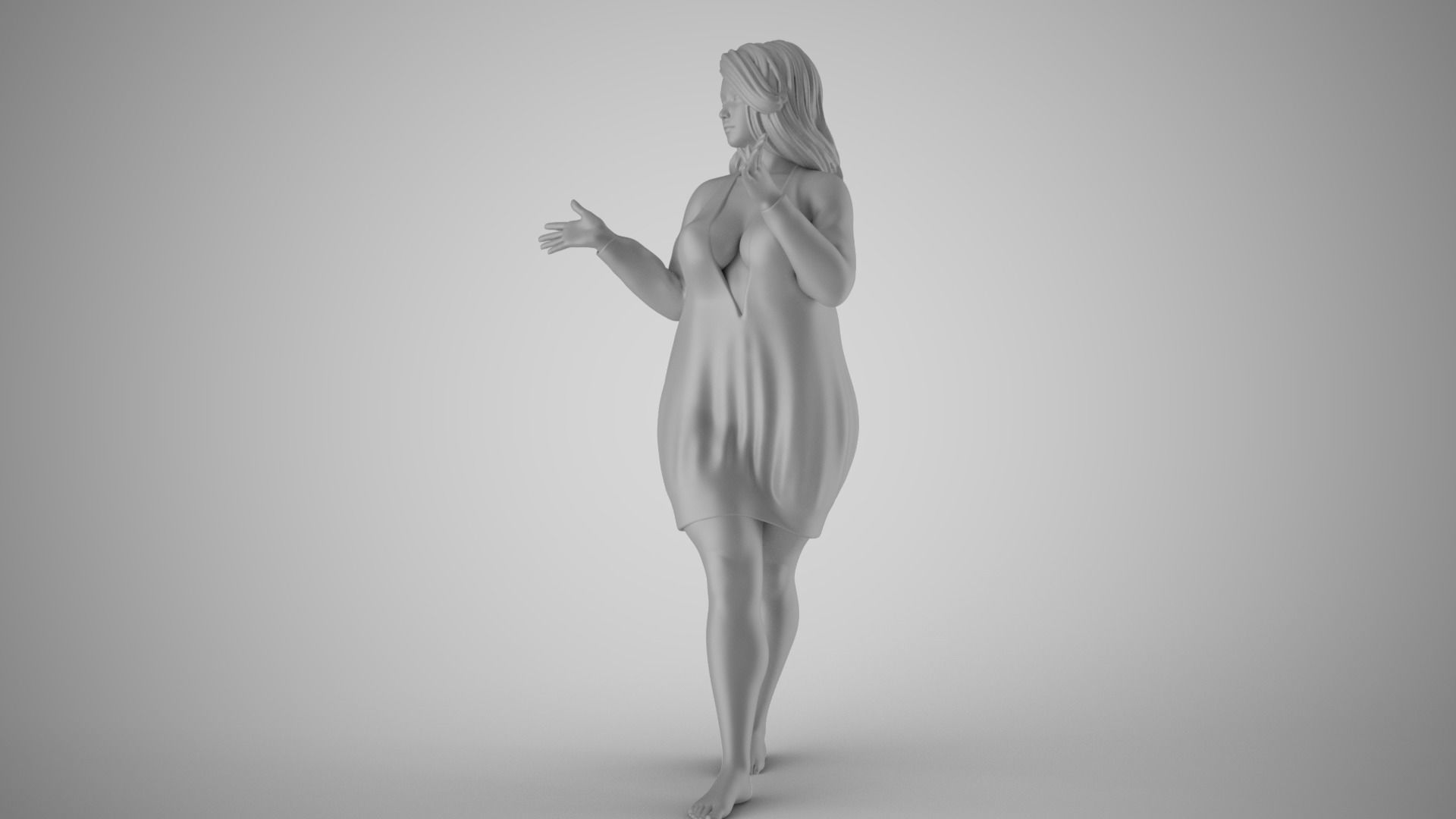 Plain Girl 3 3D print model_1