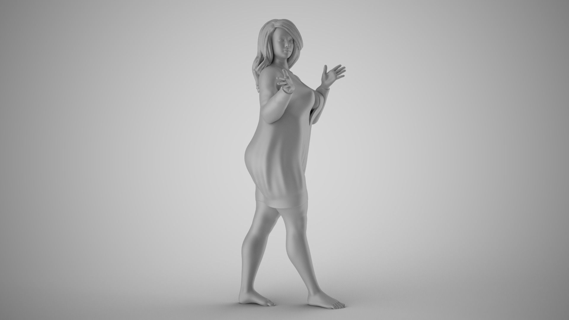 Plain Girl 3 3D print model_3