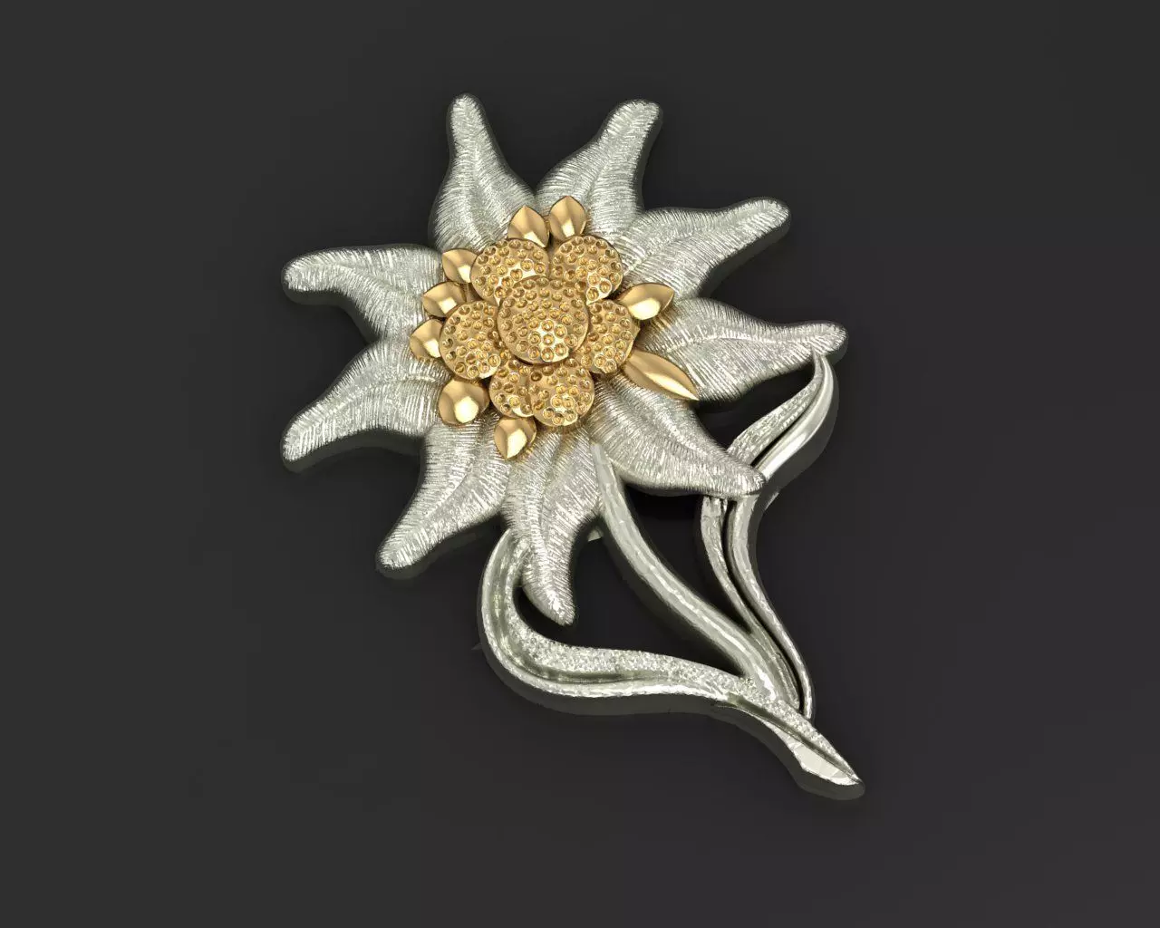 Pendant edelweiss  3D print model_0