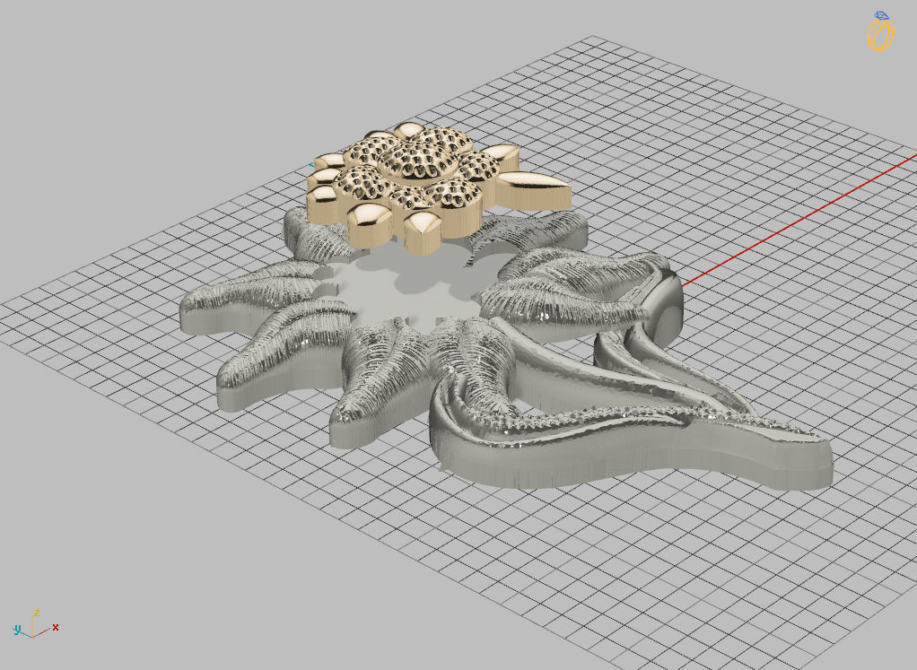 Pendant edelweiss  3D print model_12