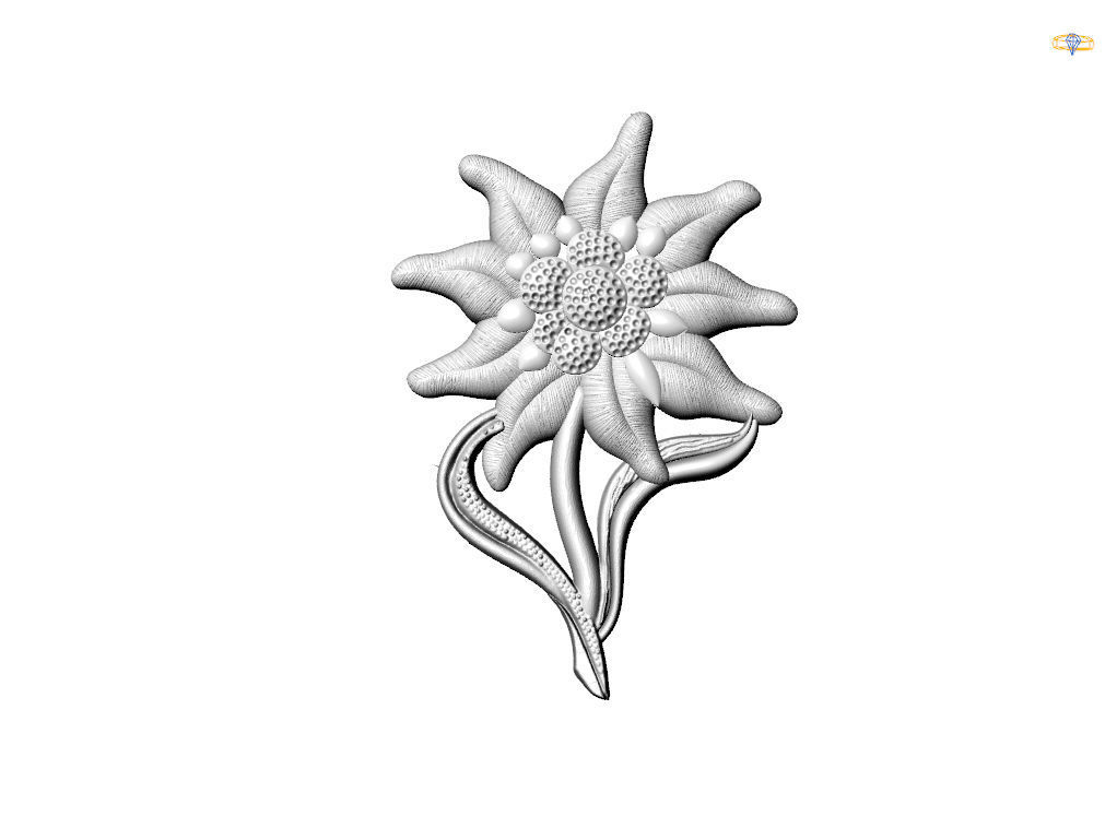 Pendant edelweiss  3D print model_4