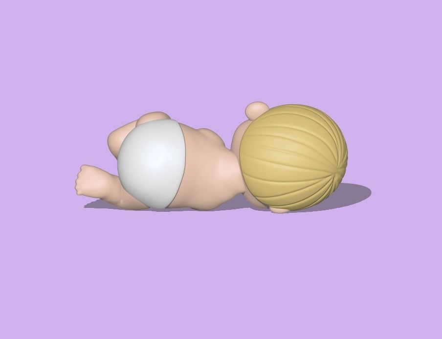 Cute Sleeping baby  3D print model_1