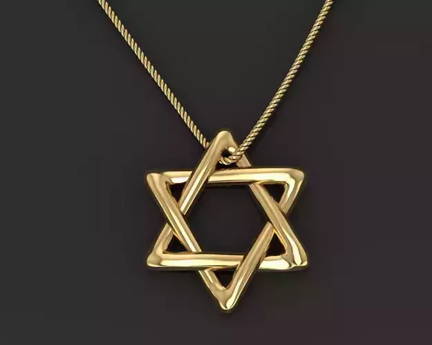 Star of David pendant necklace 3D print model