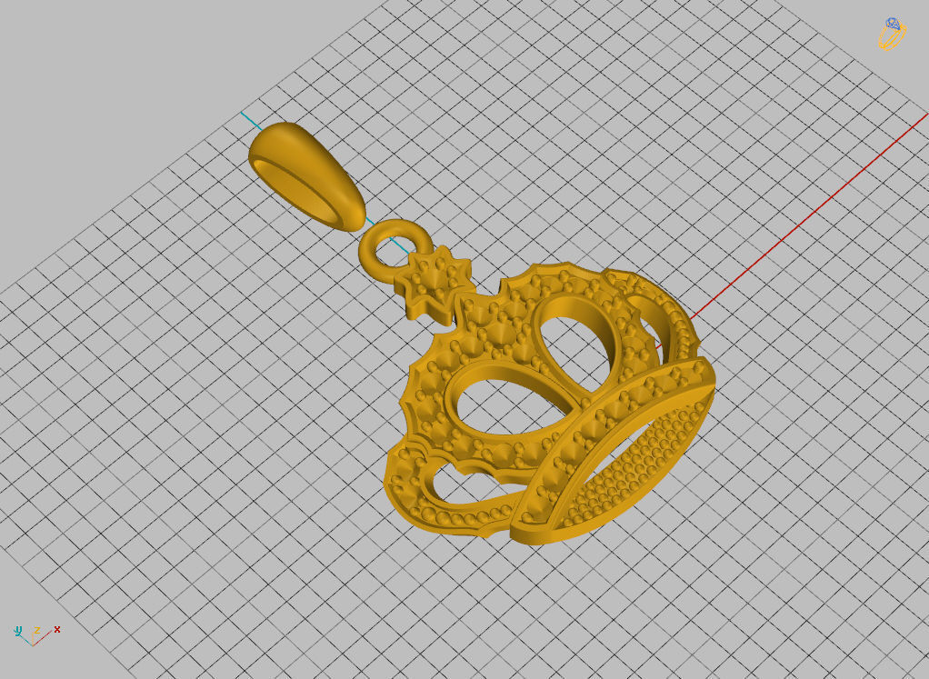 Crown Pendant  3D print model_14