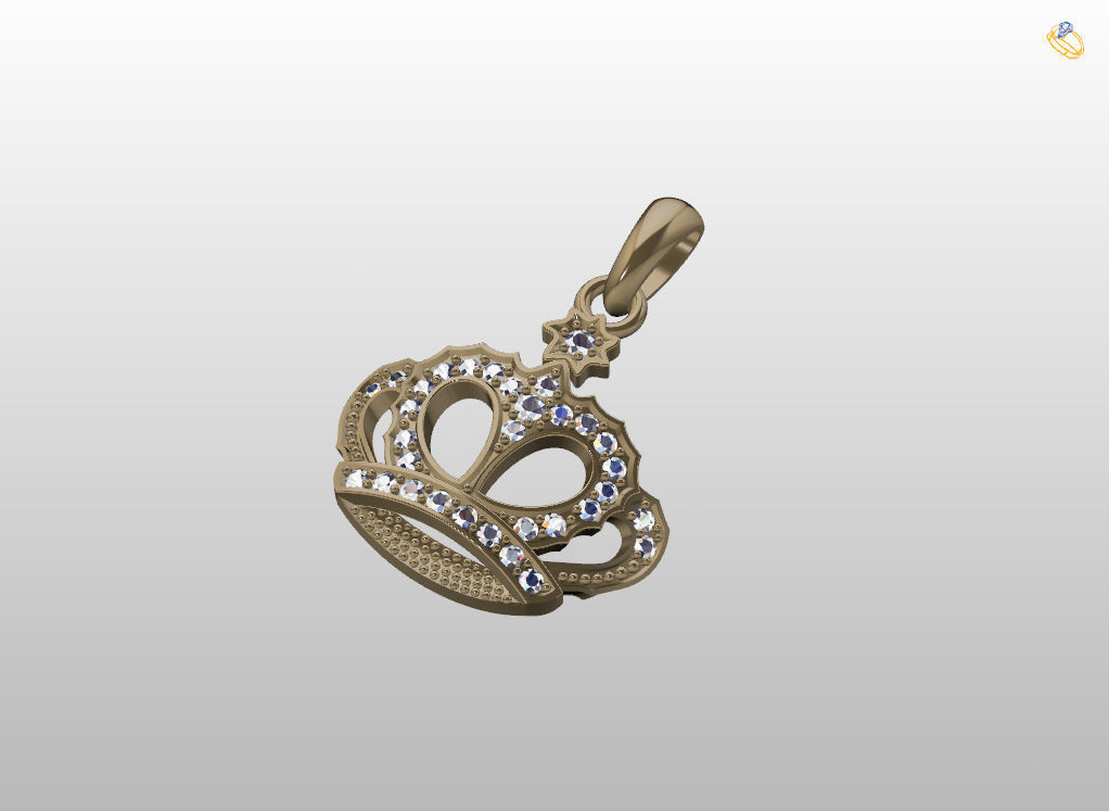 Crown Pendant  3D print model_8