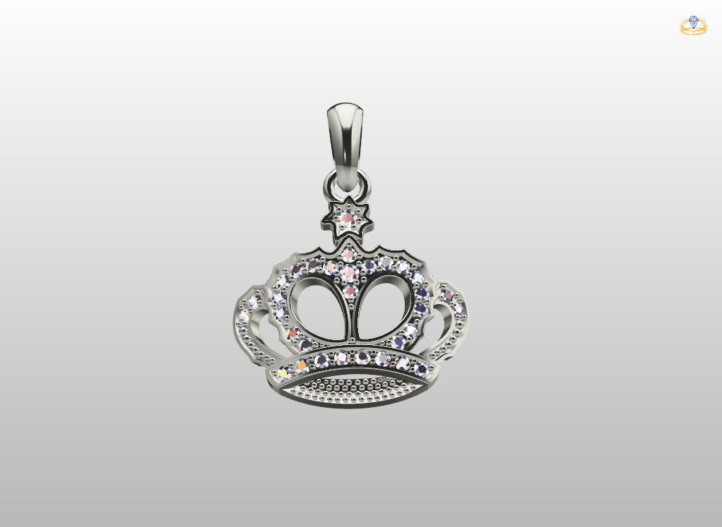 Crown Pendant  3D print model_7
