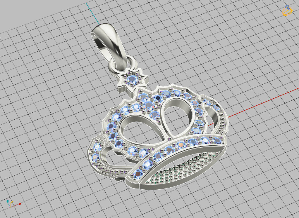 Crown Pendant  3D print model_5