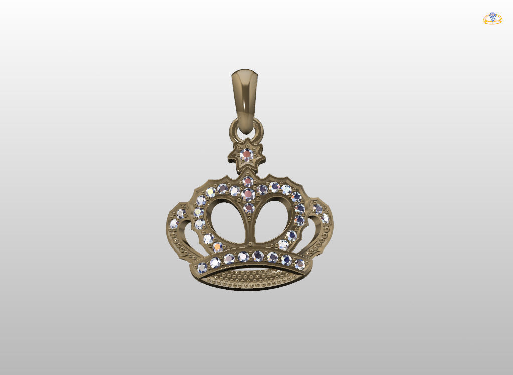Crown Pendant  3D print model_9