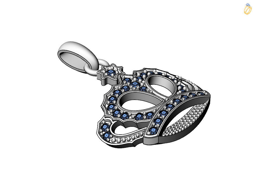 Crown Pendant  3D print model_11