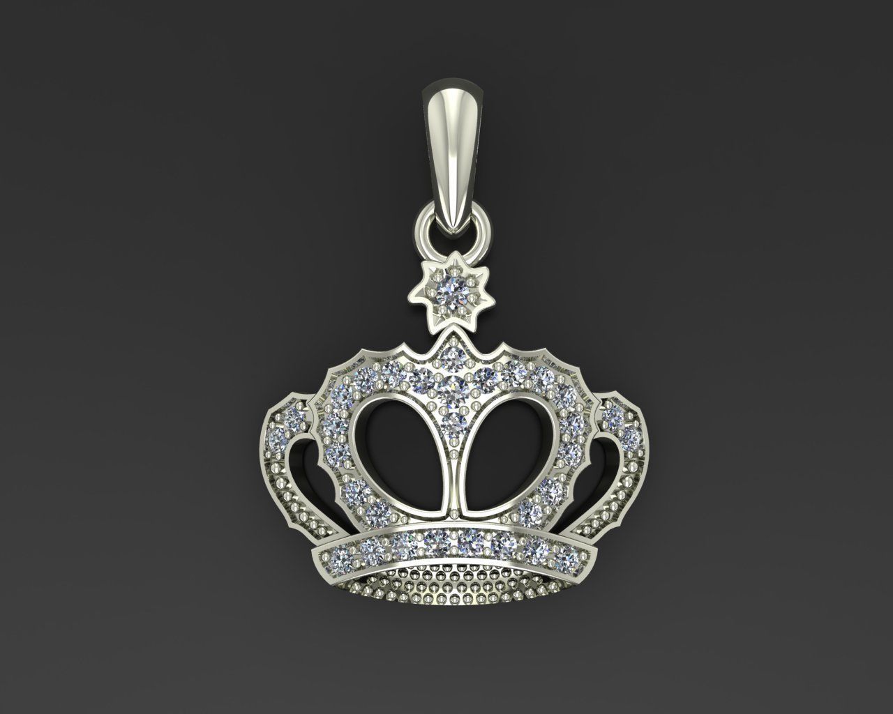 Crown Pendant  3D print model_2