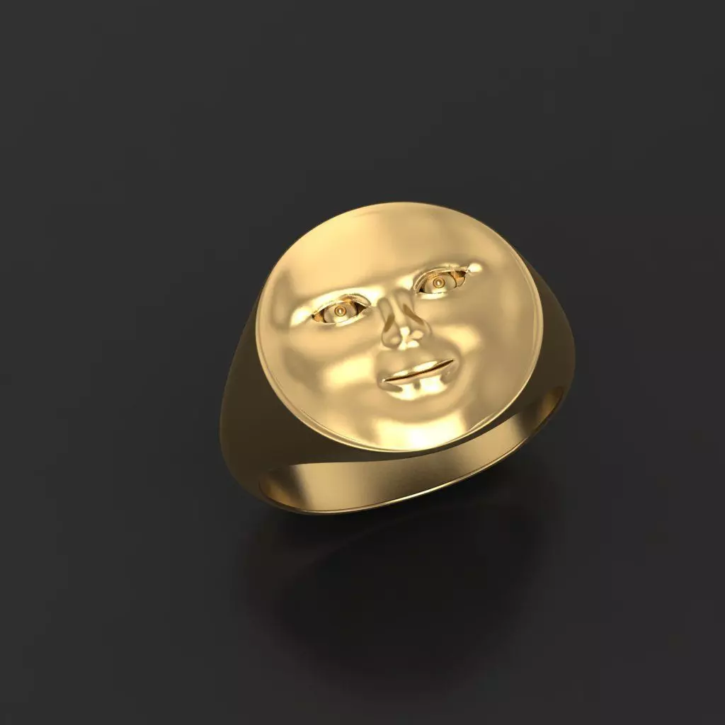 Sun face ring 3D print model