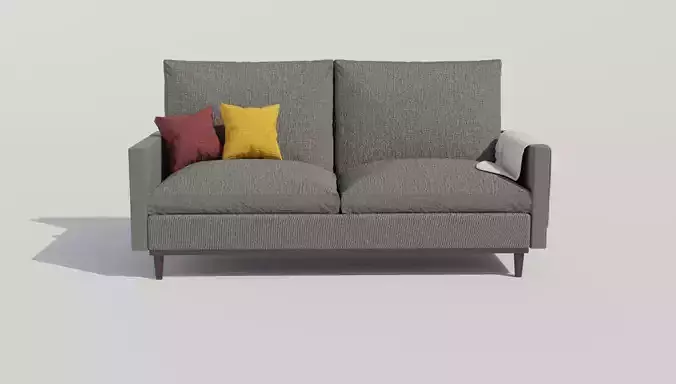 Two People Gray Sofa