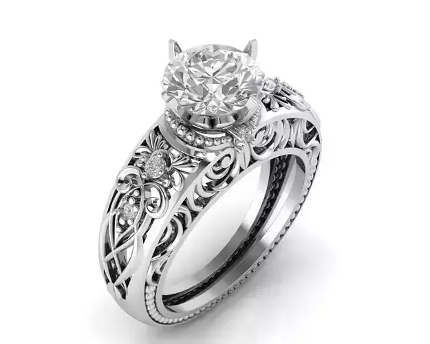 3DM Format Vintage wedding ring for  women