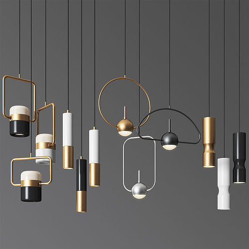 Pendant Light Collection 3D model