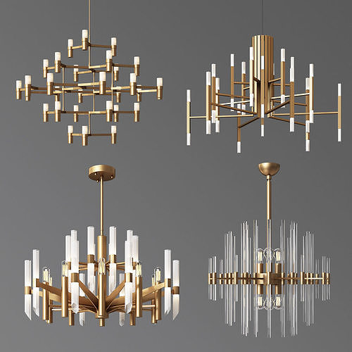 4 Celing Light Collection 3D model