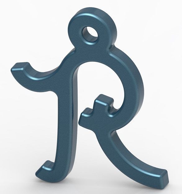 Classic Letter R - Pendant 3D print model_1