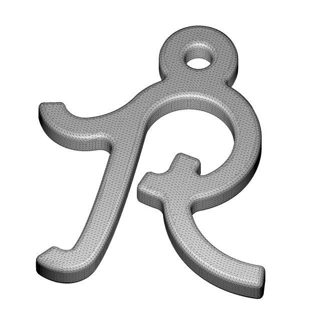 Classic Letter R - Pendant 3D print model_2