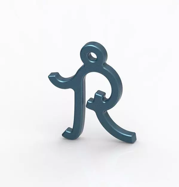Classic Letter R - Pendant 3D print model_0